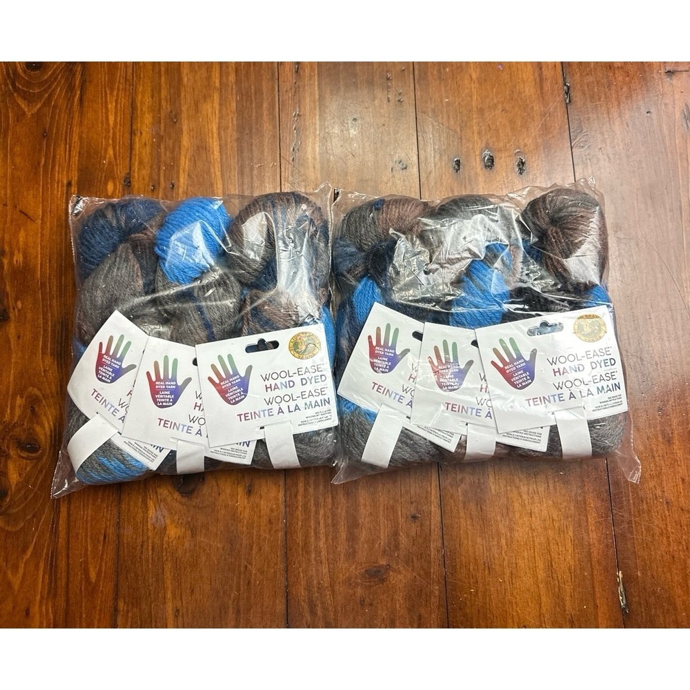 Wool Ease Hand Dyed Yarn‎ Lot Blue Grey Raspberry Worsted Weight